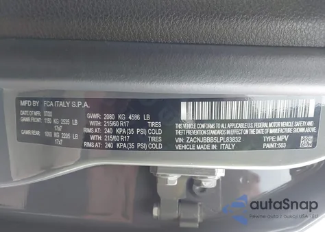 2020 Jeep Renegade Latitude z USA, uszkodzony, nr VIN ZACNJBBB5LPL83832